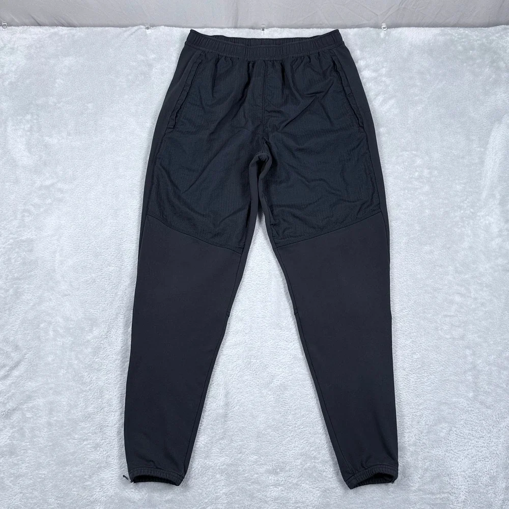 Nike Running Woven Hybrid Pants Mens Small Black Reflective Ankle Zip Joggers